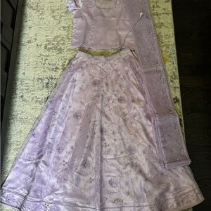 Lavender Embroidered Lehenga Set